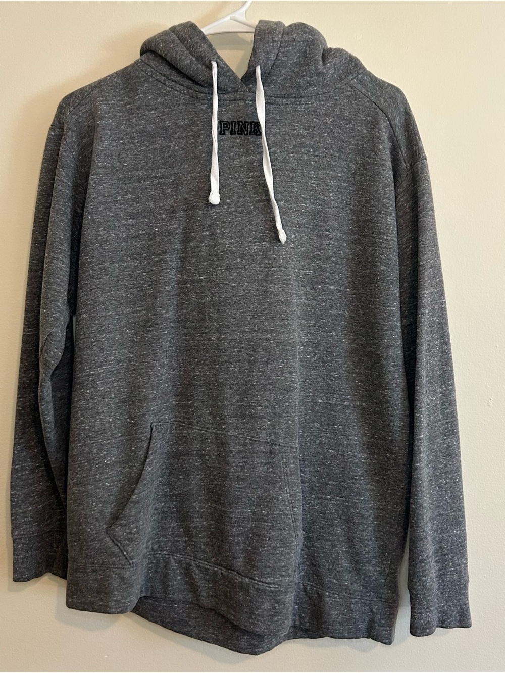 PINK Victoria's Secret Heather Charcoal Hooded Pullover - Women's Casual Hoodie